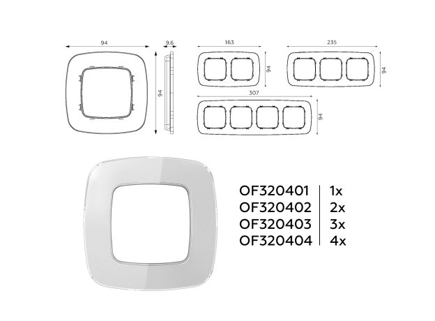 OF320403 Рамка OMEGA Radian (Серебро Стекло органическое) 3-ая
