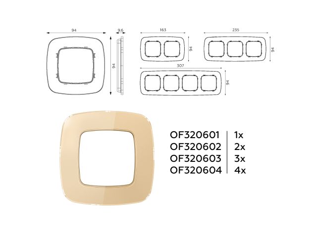 OF320603 Рамка OMEGA Radian (Шампань Стекло органическое) 3-ая