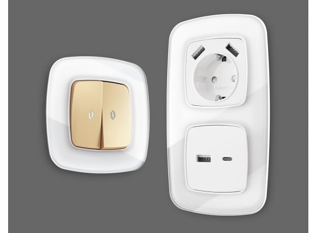 OF350102 Рамка OMEGA Radian (Белый Стекло закаленное натуральное) 2-ая