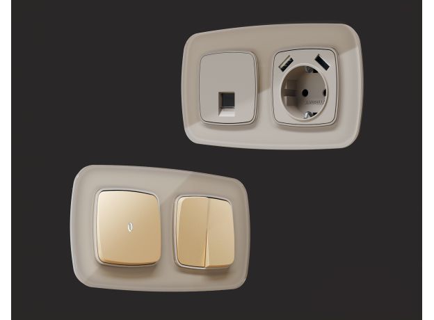 OF350602 Рамка OMEGA Radian (Серо-бежевый Стекло закаленное натуральное) 2-ая