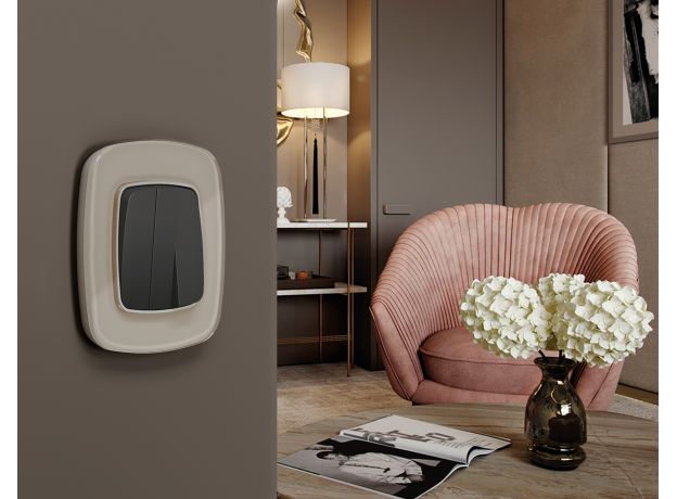 OF350603 Рамка OMEGA Radian (Серо-бежевый Стекло закаленное натуральное) 3-ая