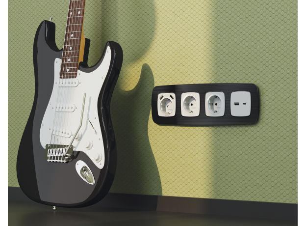 OF580504 Рамка OMEGA Radian (Черный Металл шлифованный) 4-ая