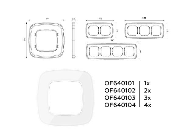 OF640103 Рамка OMEGA Coint (Белый Стекло органическое) 3-ая