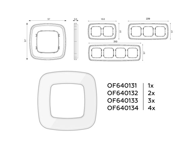 OF640131 Рамка OMEGA Coint (Белый Стекло органическое/Серебро) 1-ая