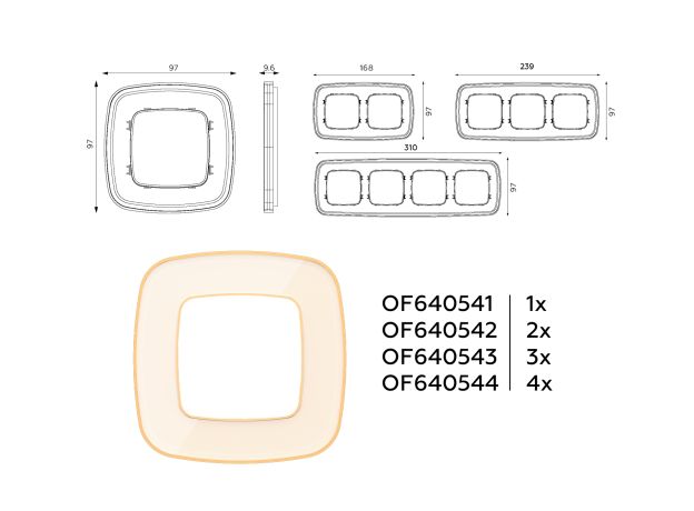 OF640344 Рамка OMEGA Coint (Бежевый Стекло органическое/Шампань) 4-ая