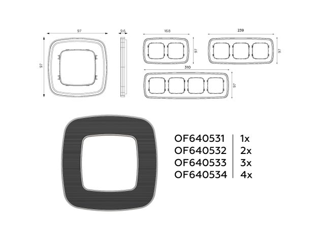 OF640533 Рамка OMEGA Coint (Черный Стекло органическое/Сталь) 3-ая