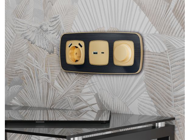 OF640543 Рамка OMEGA Coint (Черный Стекло органическое/Шампань) 3-ая