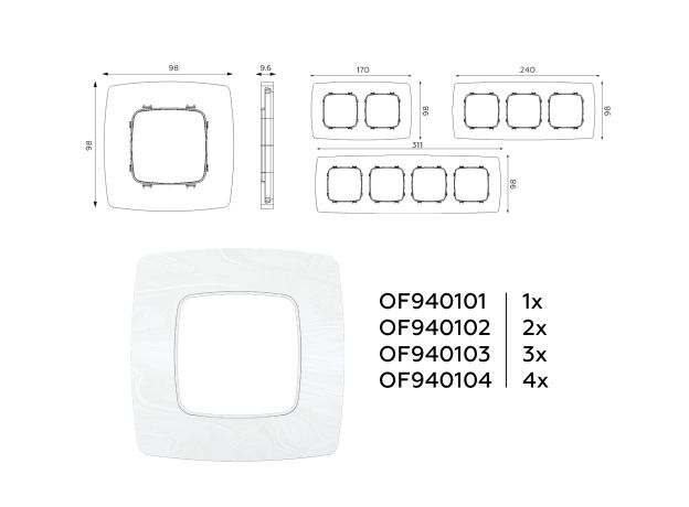 OF940102 Рамка OMEGA Opera (Белый мрамор) 2-ая