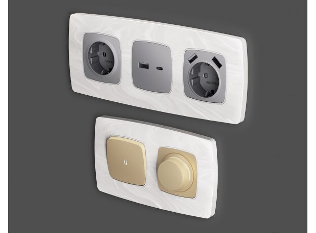 OF940103 Рамка OMEGA Opera (Белый мрамор) 3-ая