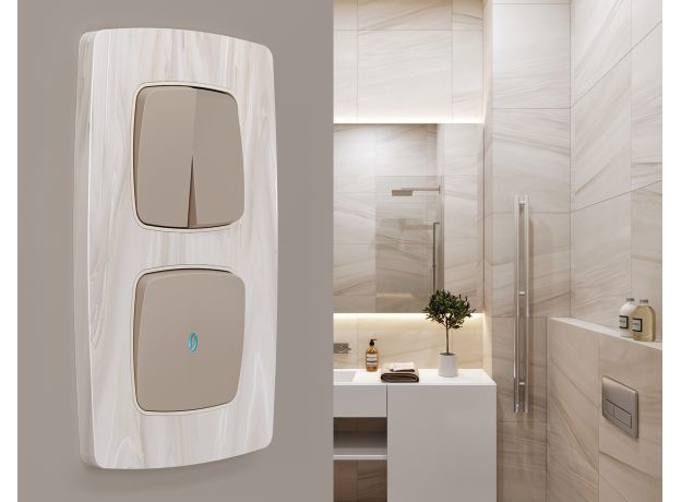 OF940303 Рамка OMEGA Opera (Бежевый мрамор) 3-ая