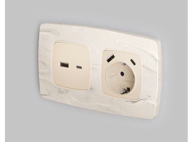 OF940602 Рамка OMEGA Opera (Серо-бежевый мрамор) 2-ая