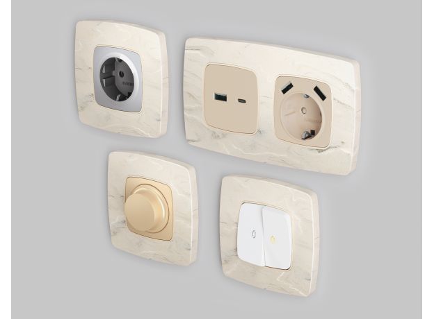 OF940604 Рамка OMEGA Opera (Серо-бежевый мрамор) 4-ая