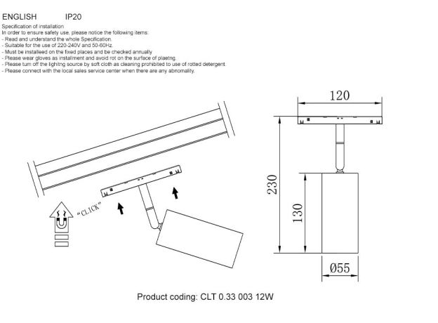 Трековое освещение Crystal Lux CLT 0.33 003 12W BL TUYA Space Smart Home