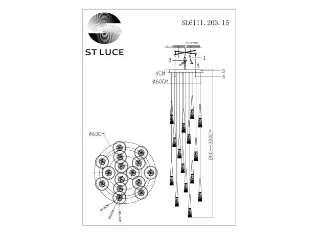 Подвесные светильники ST Luce SL6111.203.15 SOLLEN