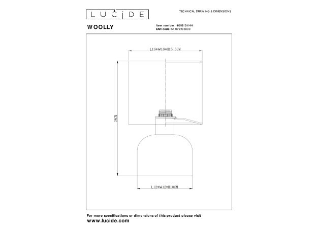 Настольные лампы Lucide 10516/01/44 WOOLLY