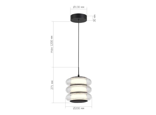 SL6239.403.03 Светильник подвесной ST-Luce черный/прозрачный LED 1*16W 3000K FRITTELA