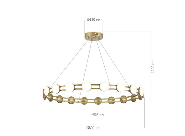 SL6610.203.20 Светильник подвесной ST-Luce золотистый/белый LED 1*40W 4000K MONRO