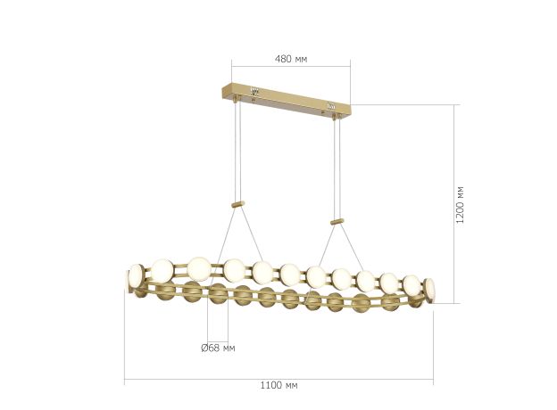 SL6610.203.26 Светильник подвесной ST-Luce золотистый/белый LED 1*50W 4000K MONRO