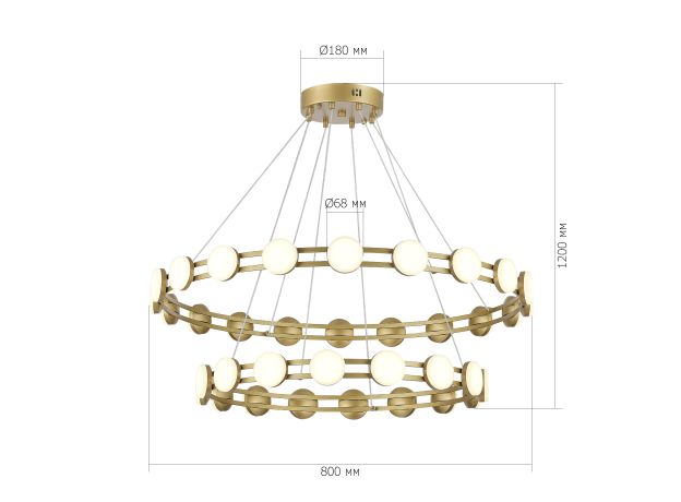 SL6610.203.36 Светильник подвесной ST-Luce золотистый/белый LED 1*70W 4000K MONRO