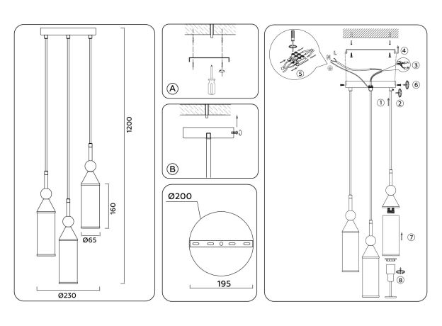Подвесные светильники Ambrella LH55272 LH