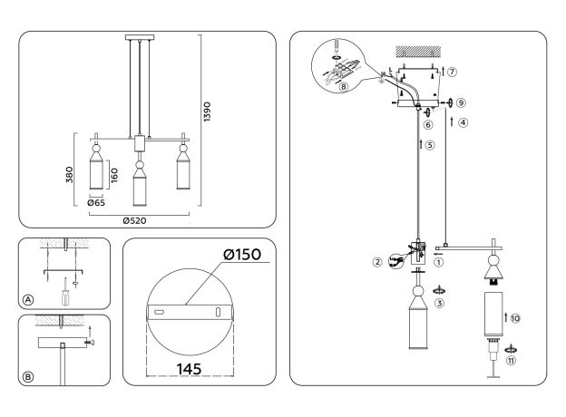 Подвесные светильники Ambrella LH55276 LH