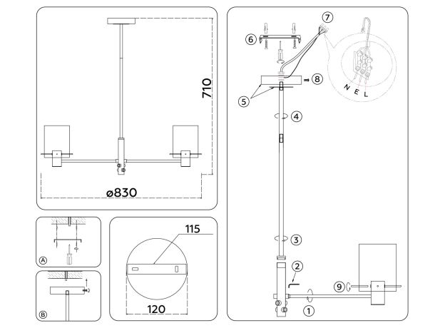 Люстры Ambrella LH57043 LH