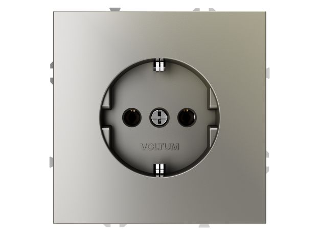 Розетка встраиваемая VOLTUM S70 с заземлением 16А, (шелк)