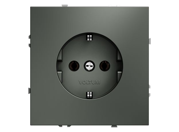 Розетка встраиваемая VOLTUM S70 с заземлением 16А, (титан)