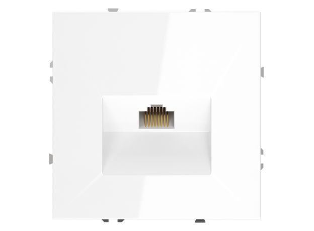 Розетка компьютерная встраиваемая VOLTUM S70 RJ45 кат.6, (белый глянцевый)