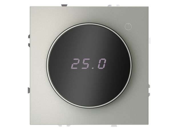 Терморегулятор электронный VOLTUM S70 с индикацией и датчиком, для теплого пола, (сталь)