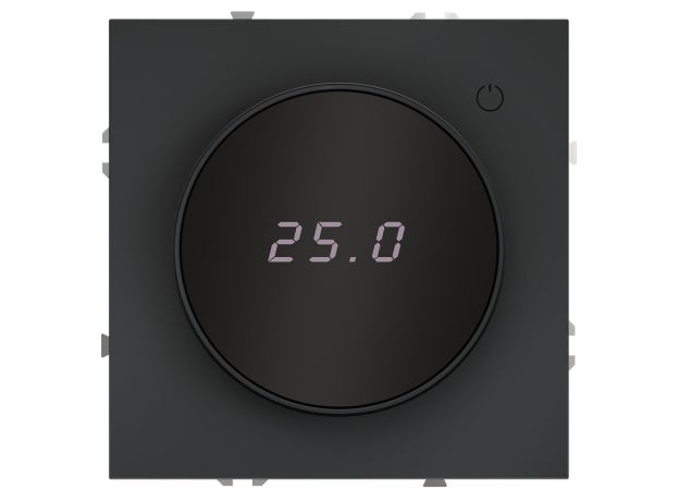 Терморегулятор электронный VOLTUM S70 с индикацией и датчиком, для теплого пола, (графит)