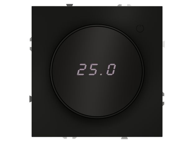 Терморегулятор электронный VOLTUM S70 с индикацией и датчиком, для теплого пола, (черный матовый)