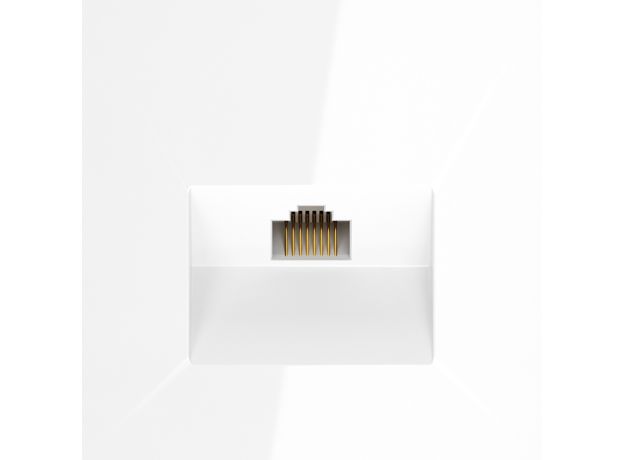 Розетка компьютерная встраиваемая VOLTUM S70 RJ45 кат.6, (белый глянцевый)