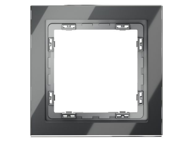 Рамка стеклянная VOLTUM S70 на 1 пост, (графит, стекло)
