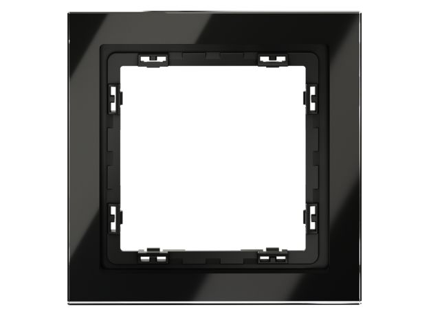 Рамка стеклянная VOLTUM S70 на 1 пост, (черный,стекло)
