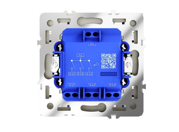 Выключатель встраиваемый VOLTUM S70 трехклавишный 10А, (шелк)