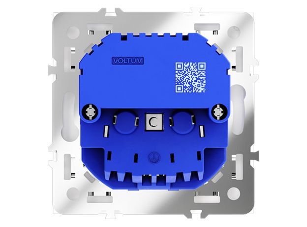 Розетка встраиваемая VOLTUM S70 с заземлением и защитными шторками, 16А, с USB, A+A, (белый матовый)
