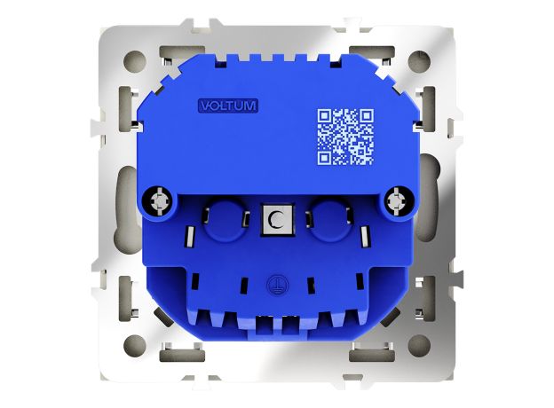 Розетка встраиваемая VOLTUM S70 с заземлением и защитными шторками, 16А, с USB, A+A, (шелк)
