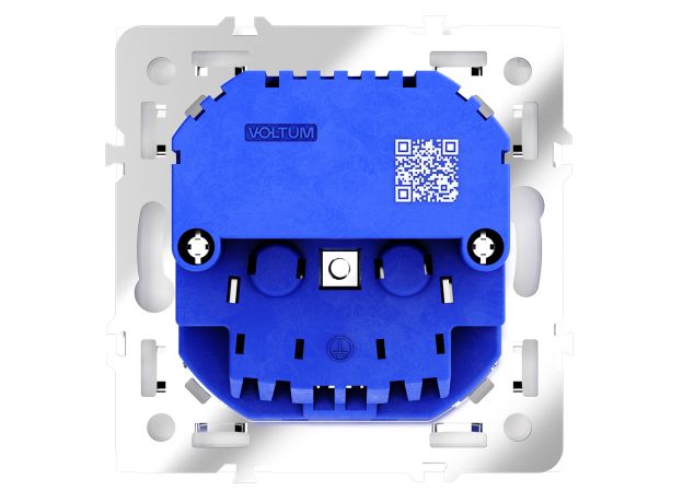 Розетка встраиваемая VOLTUM S70 с заземлением и защитными шторками, 16А, с USB, A+С, (белый глянцевы