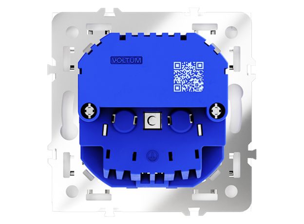 Розетка встраиваемая VOLTUM S70 с заземлением и защитными шторками, 16А, с USB, A+С, (белый матовый)