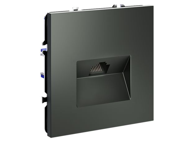 Розетка компьютерная встраиваемая VOLTUM S70 RJ45 кат.6, (титан)