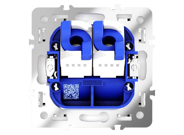 Розетка компьютерная встраиваемая VOLTUM S70 двойная RJ45+RJ45 кат.6, (белый глянцевый)