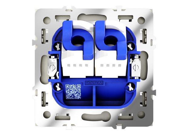 Розетка компьютерная встраиваемая VOLTUM S70 двойная RJ45+RJ45 кат.6, (шелк)