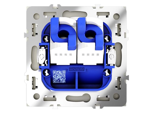 Розетка компьютерная встраиваемая VOLTUM S70 двойная RJ45+RJ45 кат.6, (сталь)