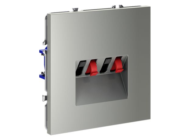 Розетка акустическая встраиваемая VOLTUM S70 4-местная, (сталь)