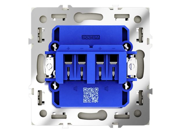 Розетка акустическая встраиваемая VOLTUM S70 4-местная, (сталь)