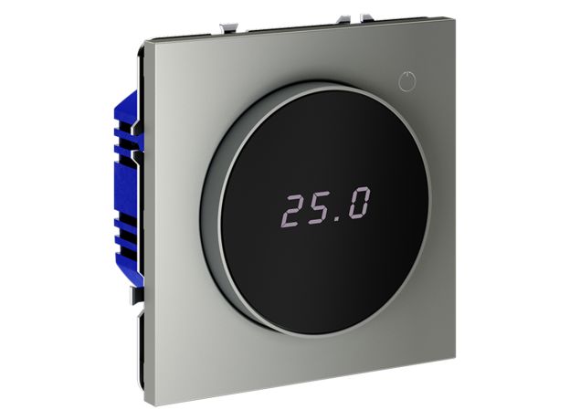 Терморегулятор электронный VOLTUM S70 с индикацией и датчиком, для теплого пола, (сталь)