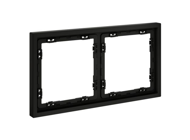 Рамка пластиковая VOLTUM S70 на 2 поста, (черный матовый)
