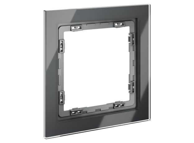 Рамка стеклянная VOLTUM S70 на 1 пост, (графит, стекло)