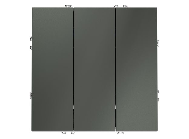 Выключатель встраиваемый VOLTUM S70 трехклавишный 10А, (титан)